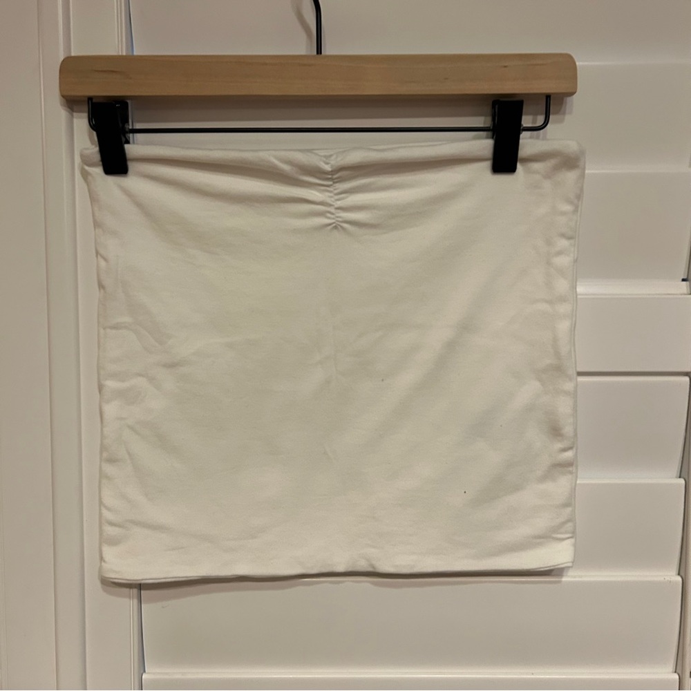 Top Shop Knit Cinched Tube Top White Size 8